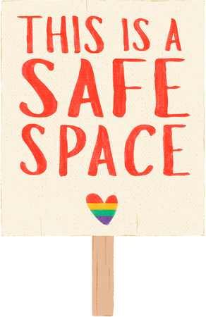 Handdrawn Textured This is a Safe Space Placard
