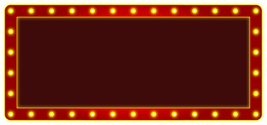 electric bulbs billboard, retro light frame for text with red background